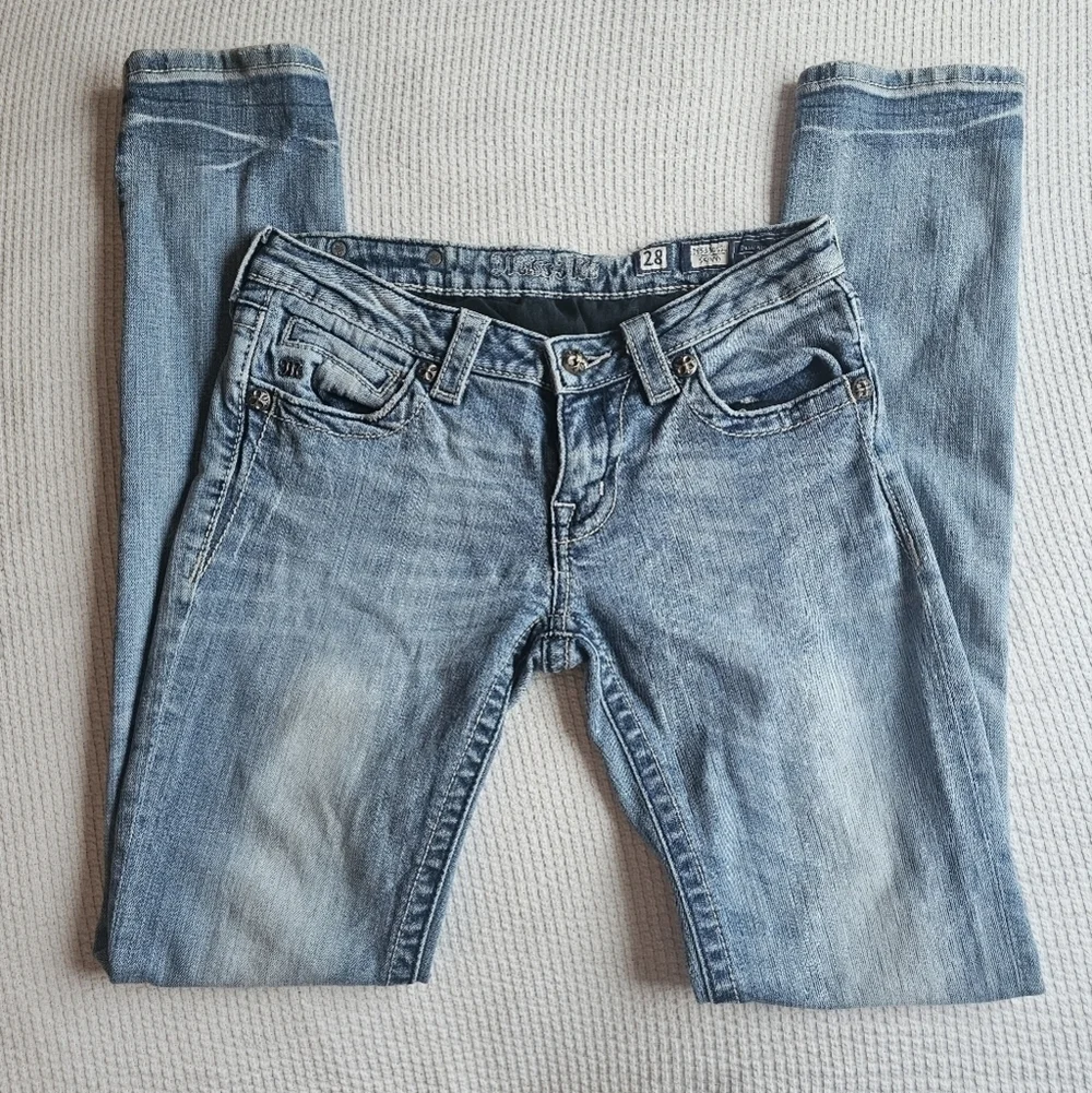 Miss Me light wash size 28 Embellished Angel Wings Skinny jeans JE5330S2L